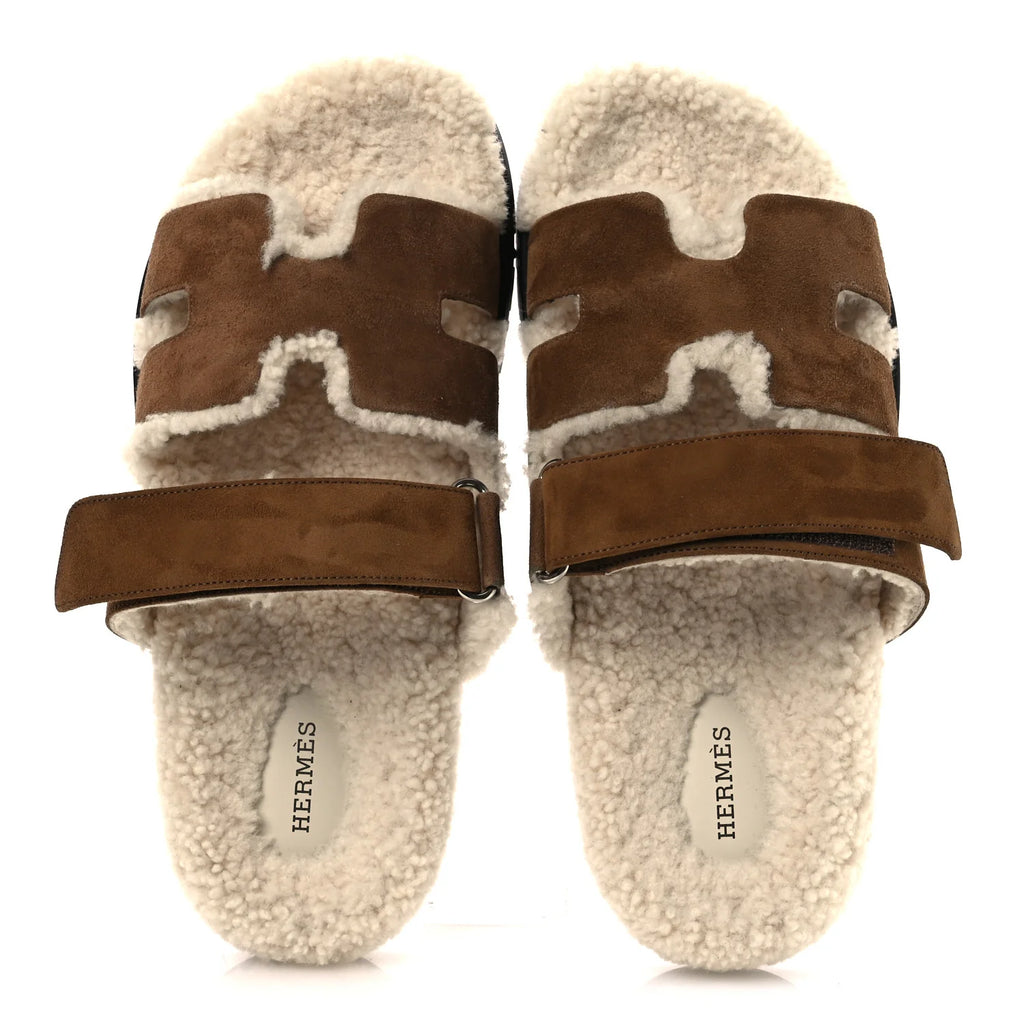 Hermes Brown Suede Shearling Chypre