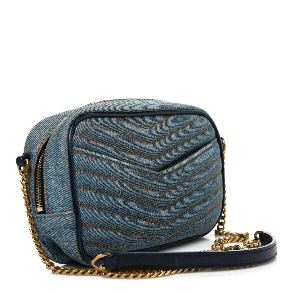 Saint Laurent Denim Quilted Lou