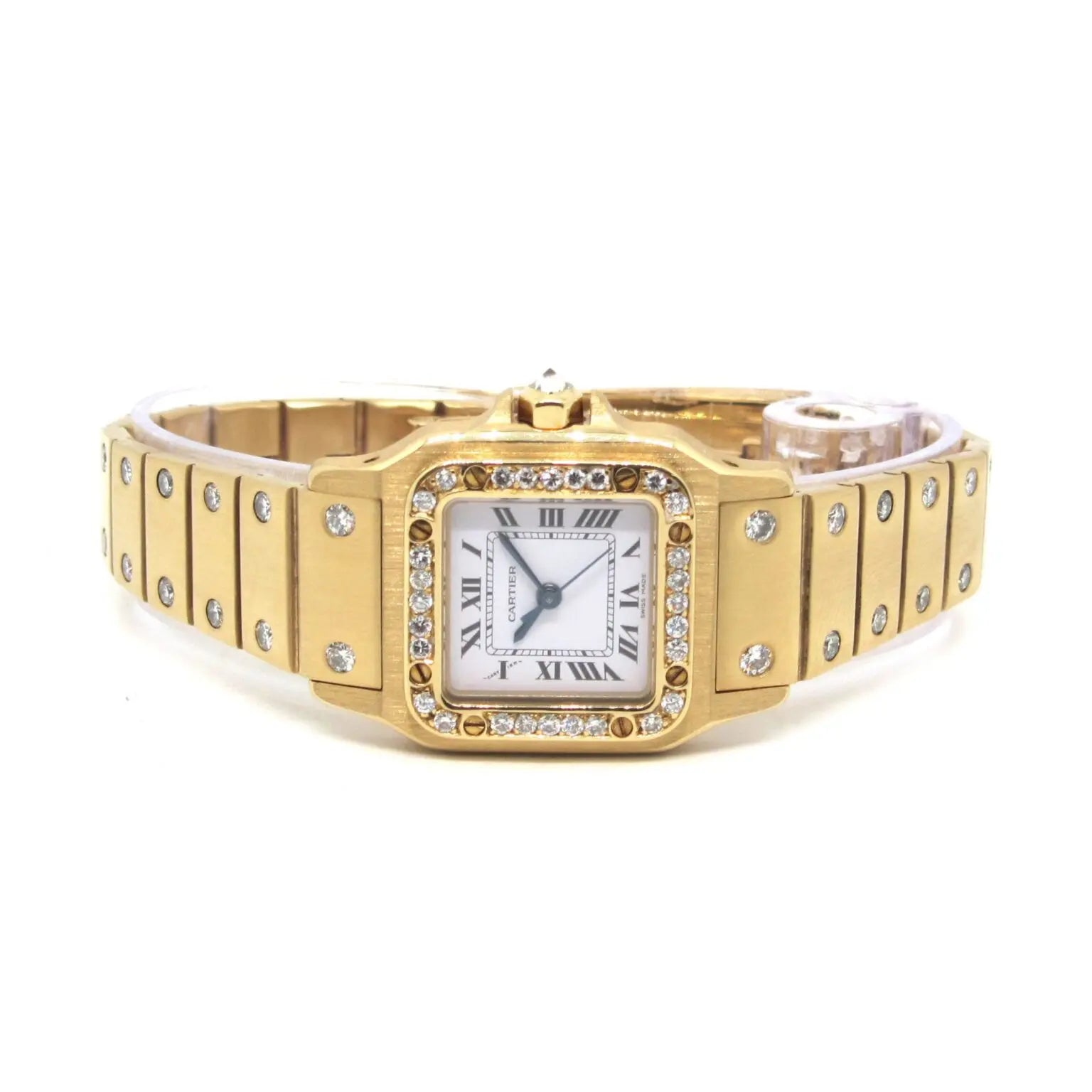 Cartier Santos Gold Diamond Watch
