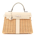 Hermes Kelly Picnic Wicker Cream