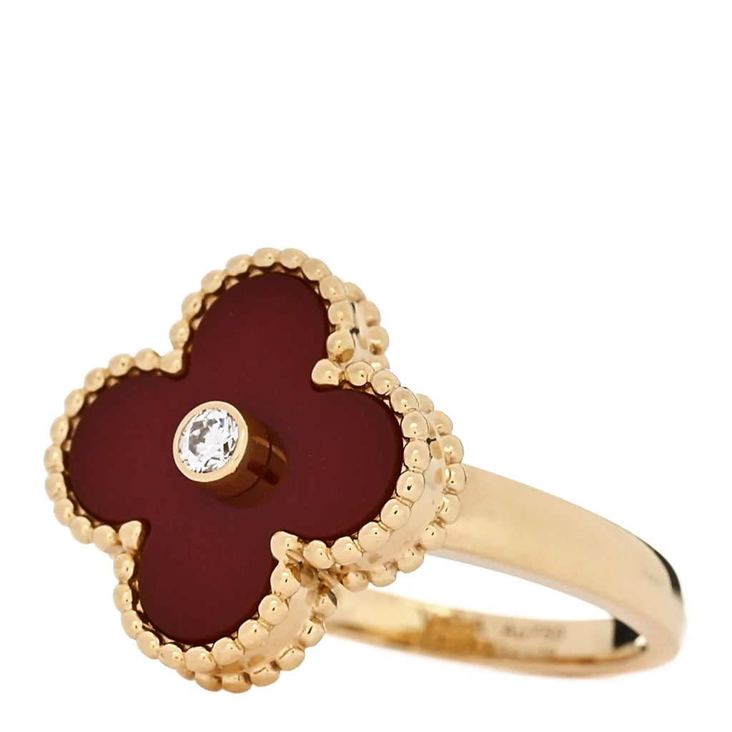 Van Cleef Carnelian Alhambra Ring