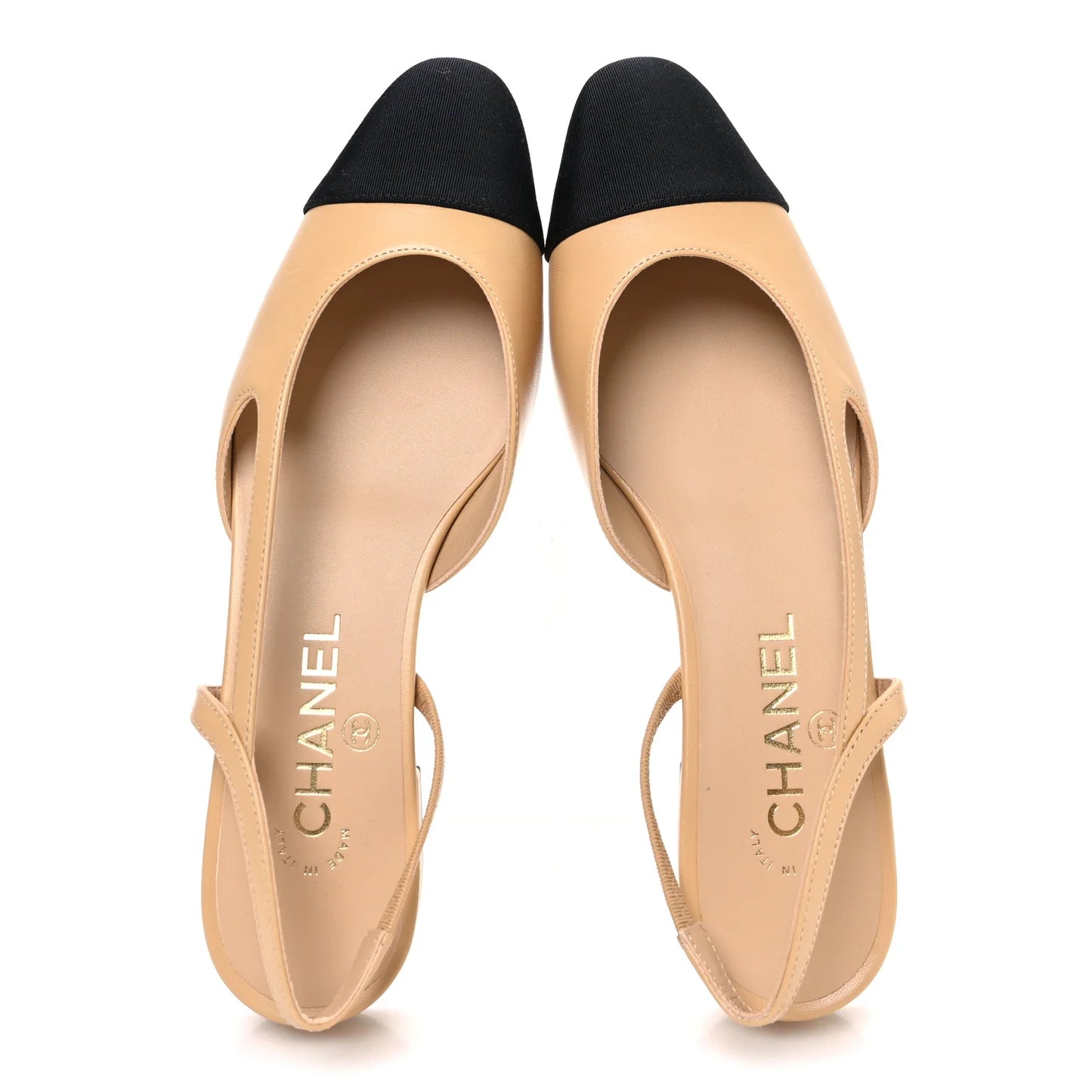 Chanel Two-Tone Slingback Ballet Flats