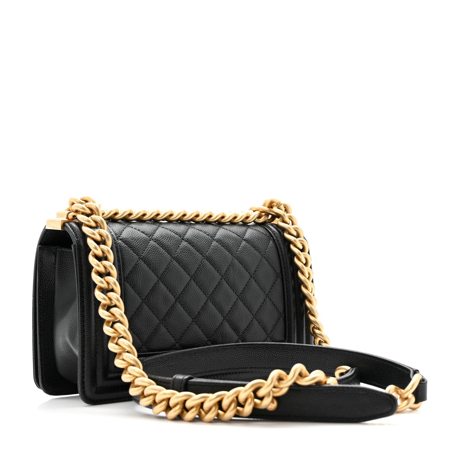 Chanel Black Quilted Caviar Boy Bag