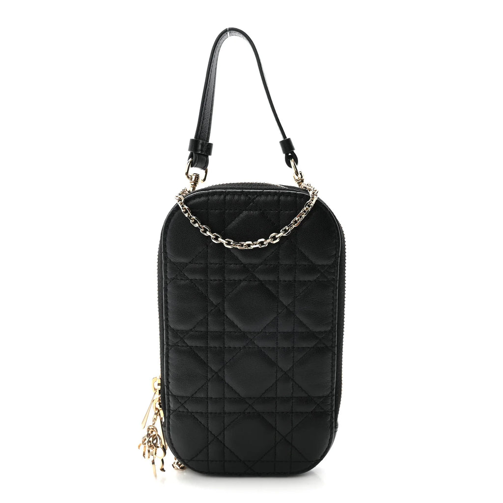 Dior Black Cannage Leather Pouch