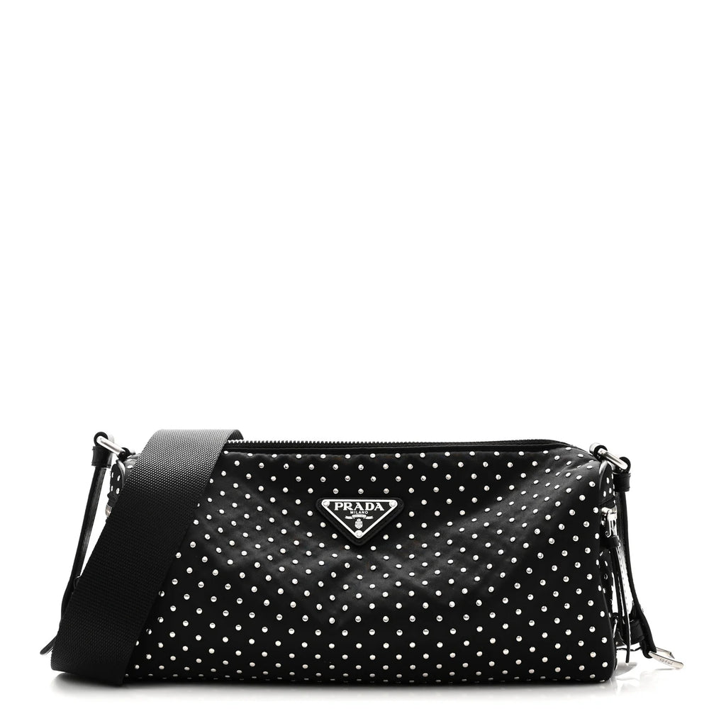 Prada Black Studded Nylon Bag