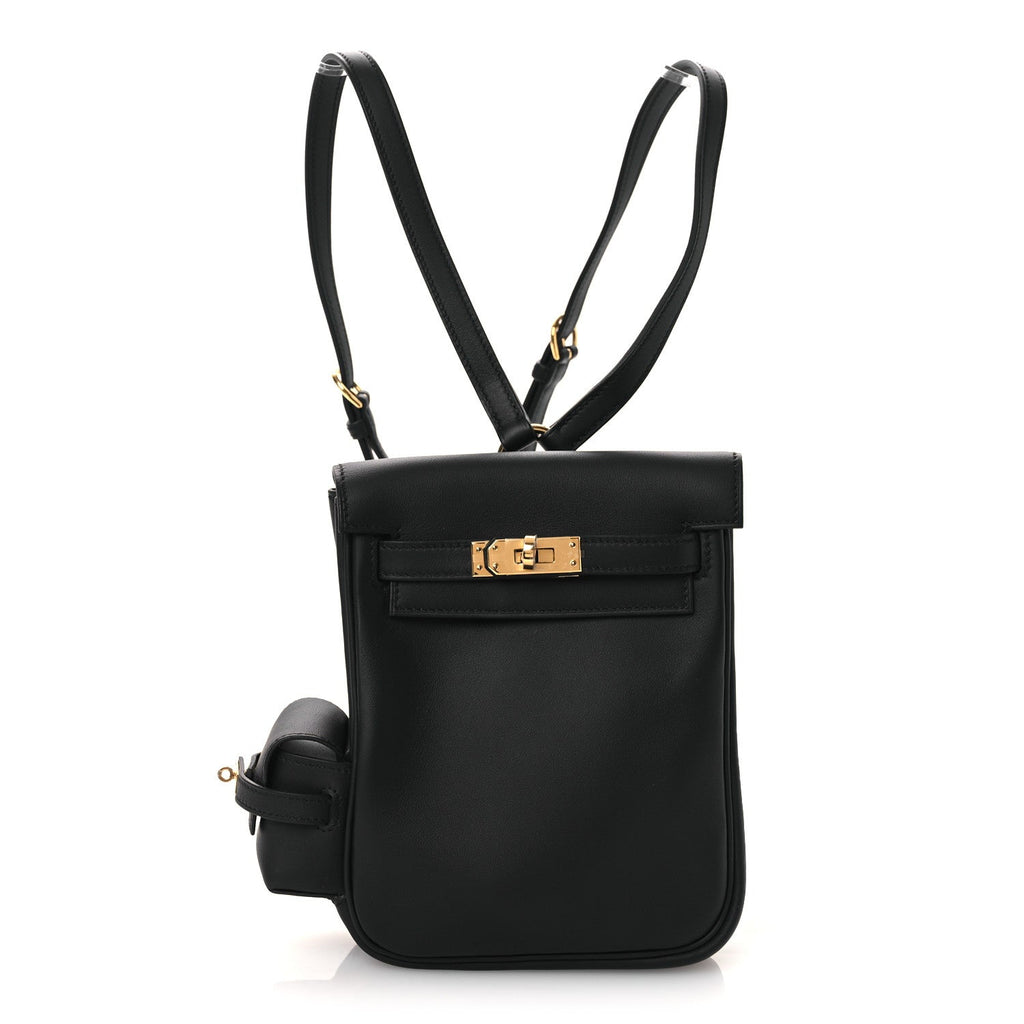 Hermes Black Kelly Depeche Backpack