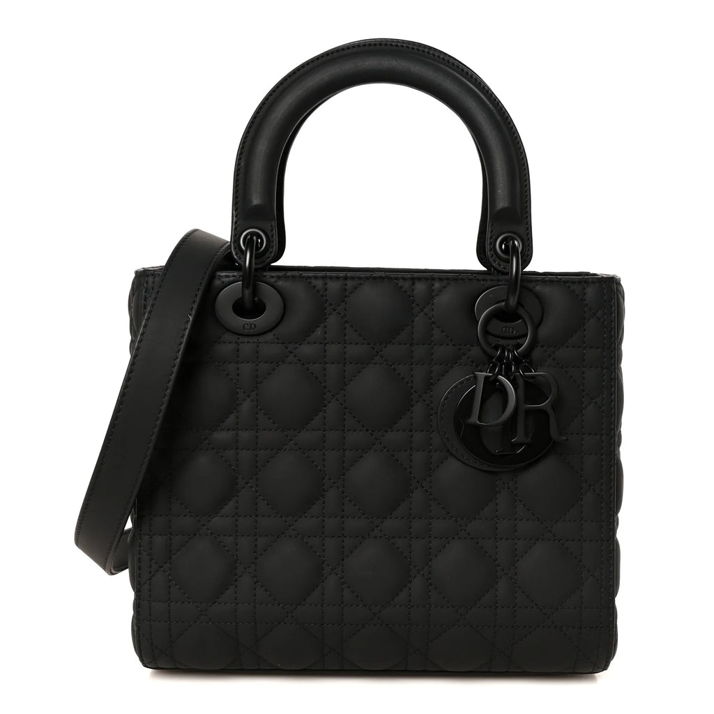 Dior Matte Black Cannage Lady