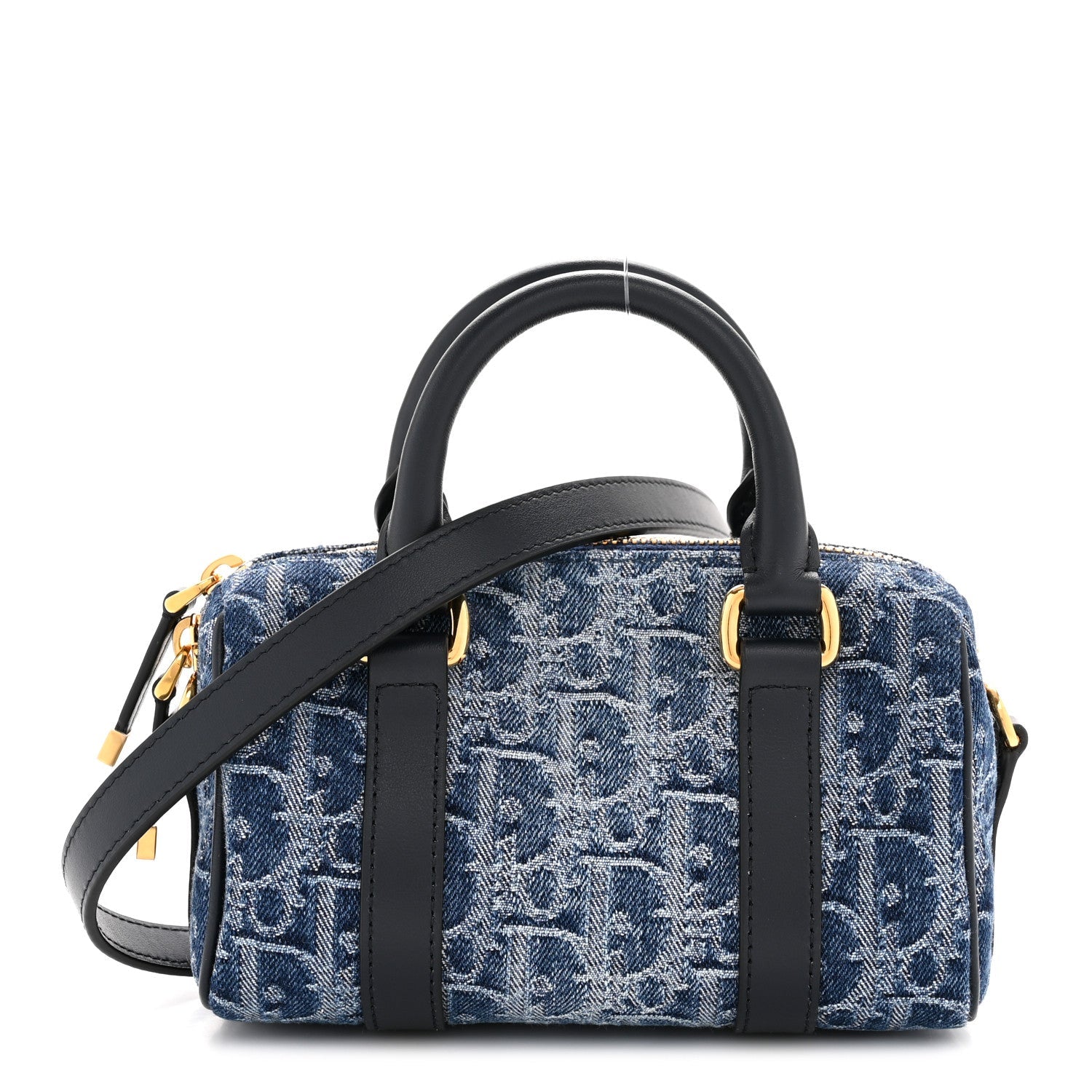 Dior Blue Oblique Denim Bowling Bag
