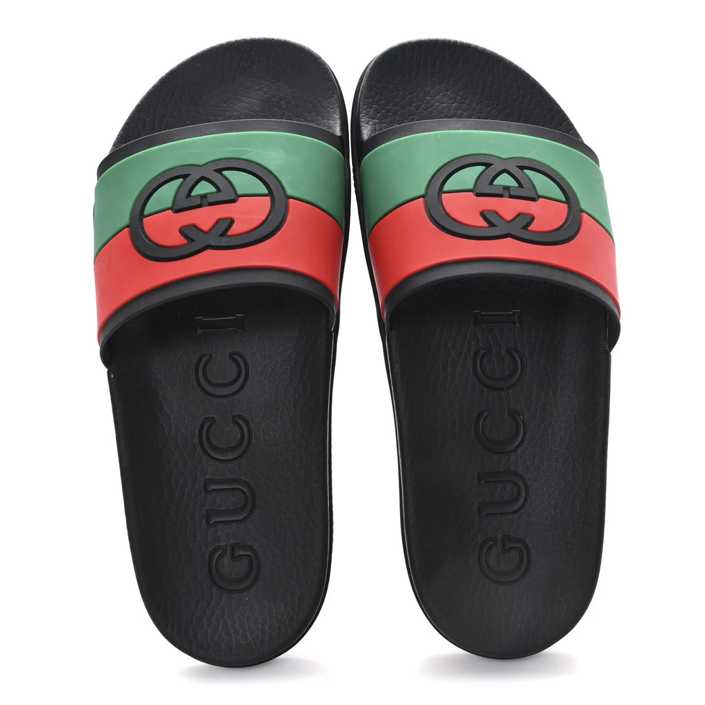 Gucci Web Stripe Interlocking G Slides