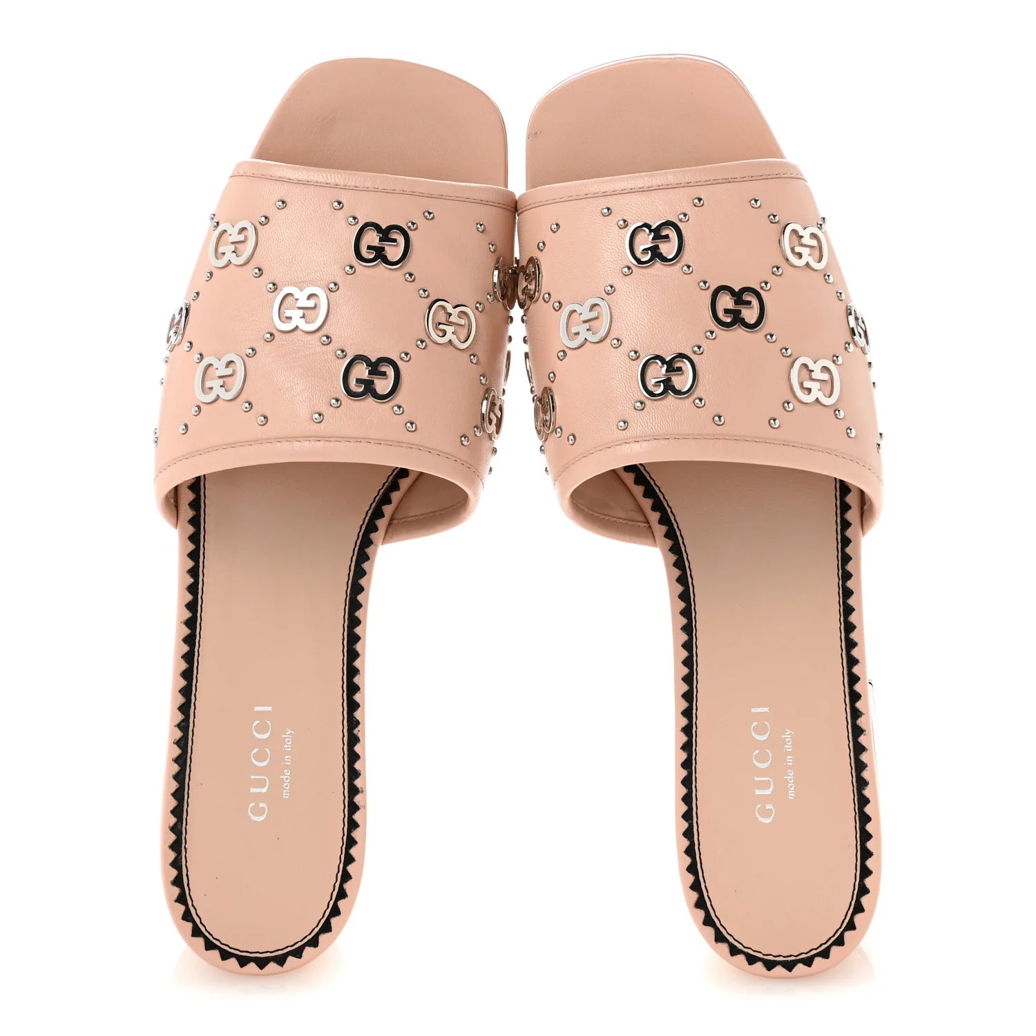 Gucci Pink Studded GG Mules
