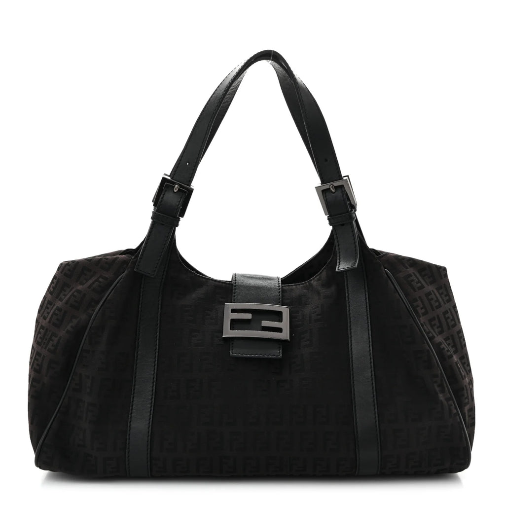 Fendi Black Zucchino Canvas Tote