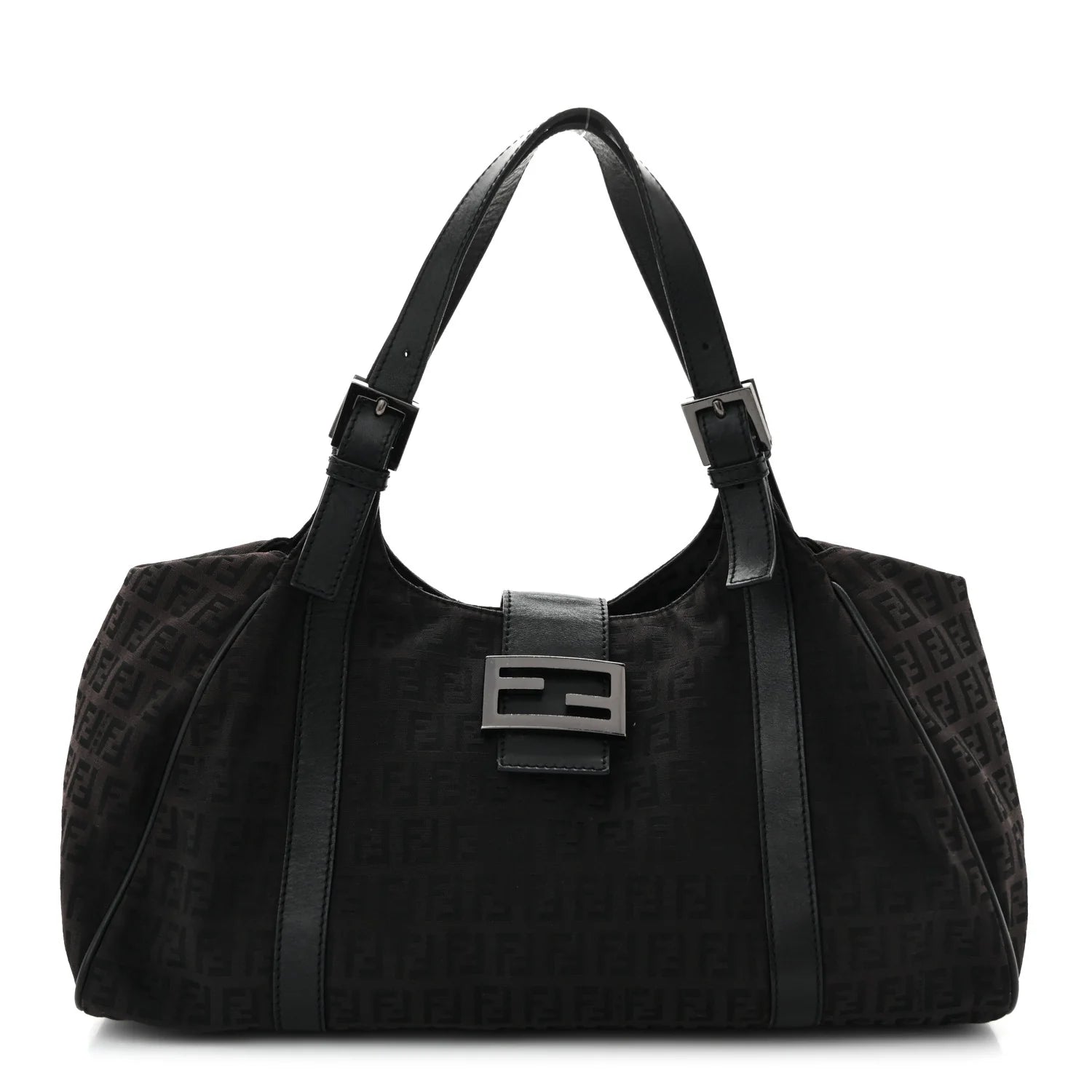 Fendi Black Zucchino Canvas Tote