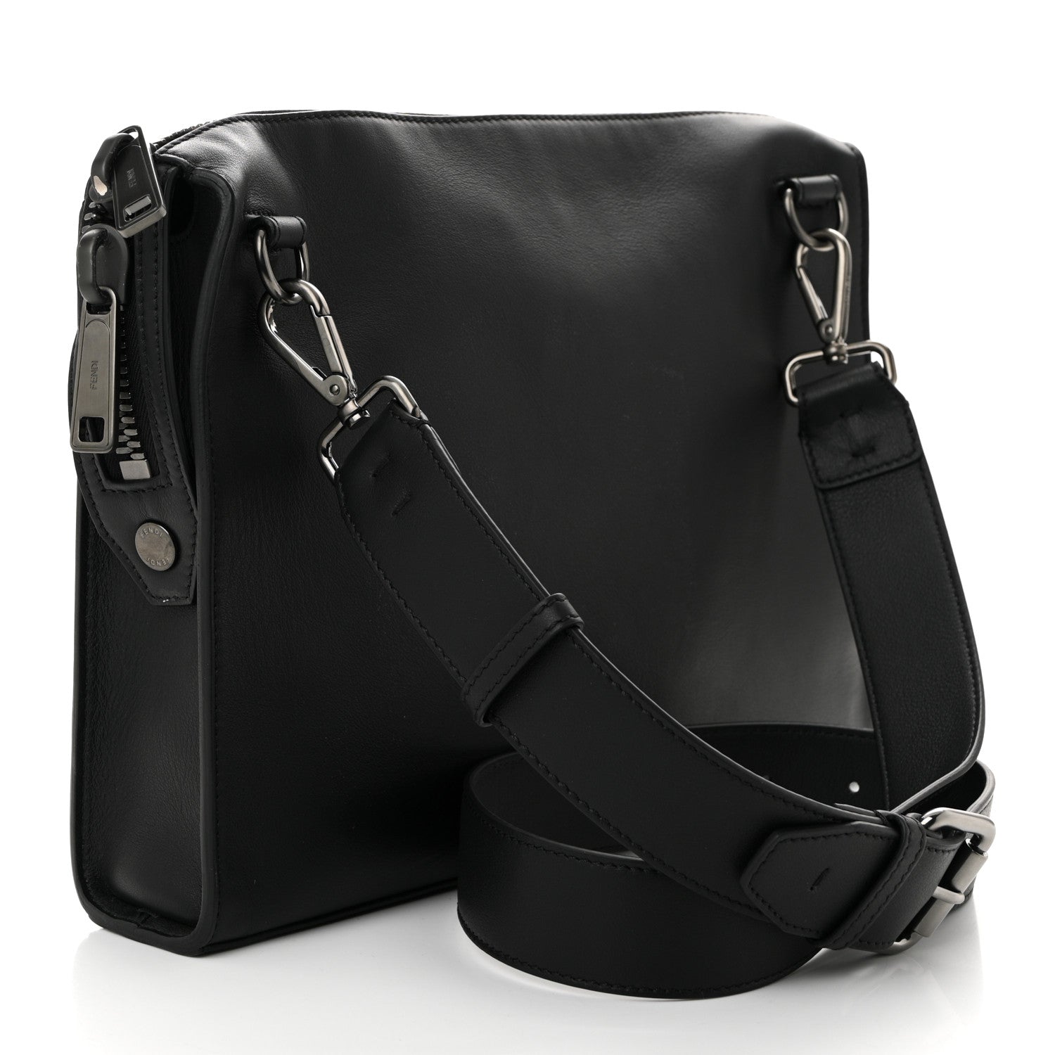 Fendi Black Leather Messenger Bag