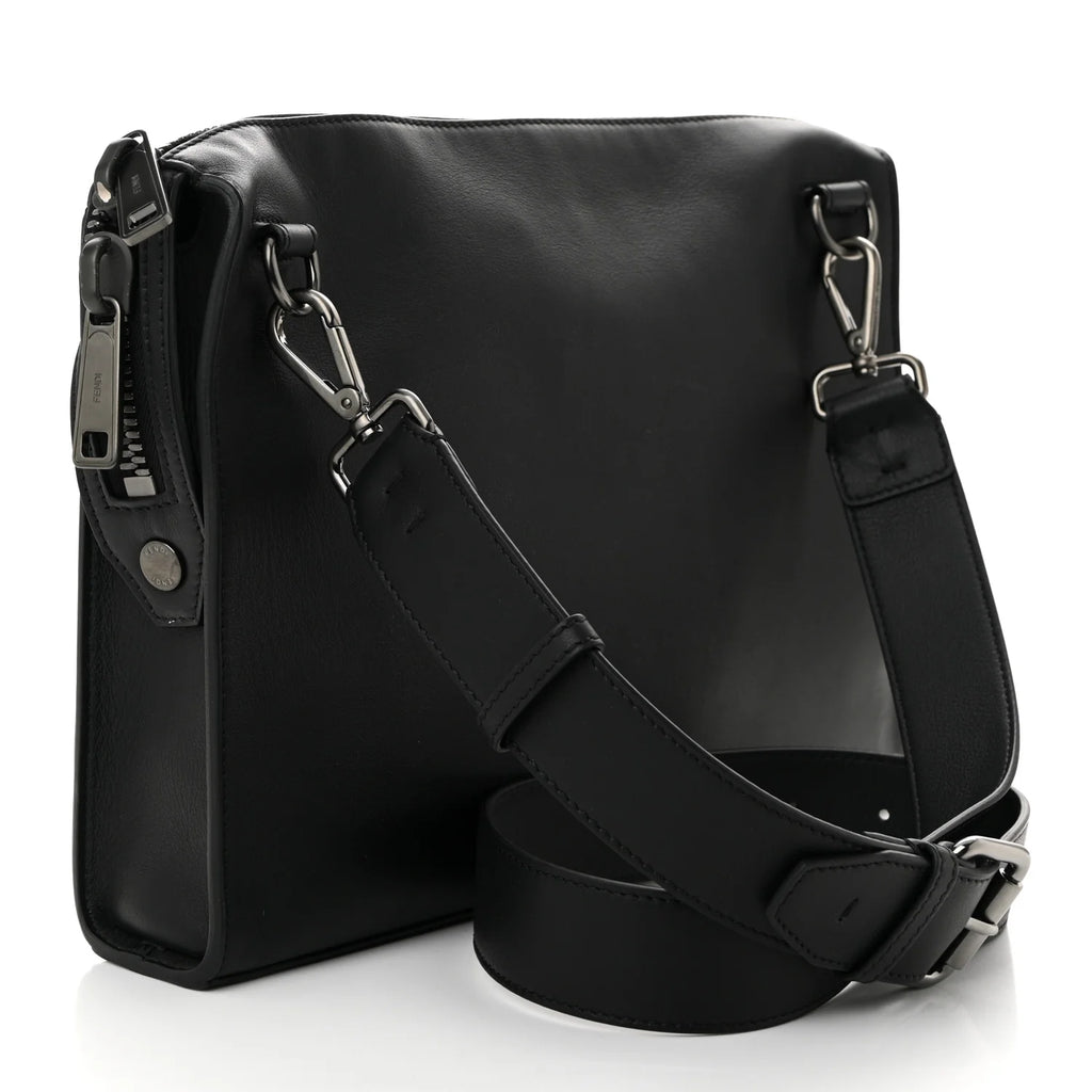 Fendi Black Leather Messenger Bag