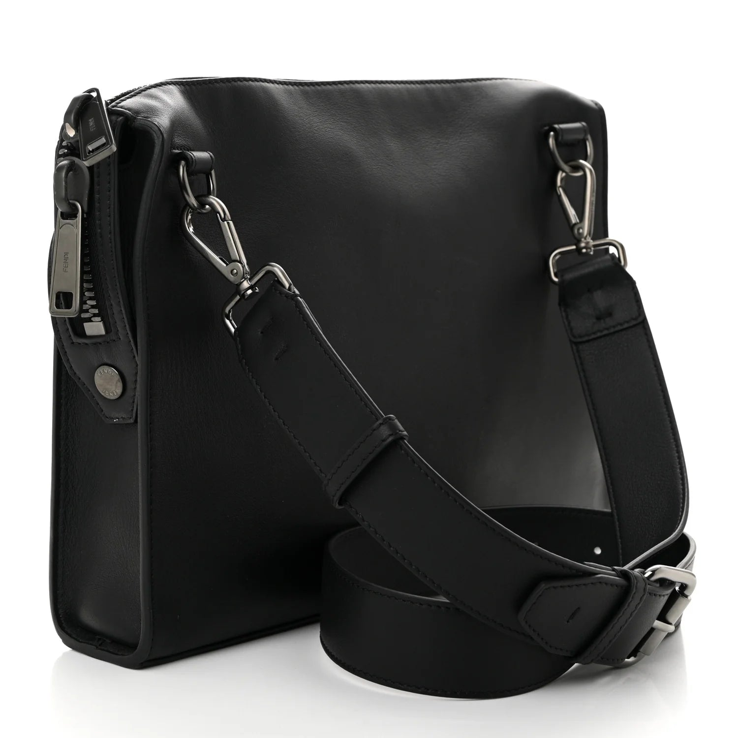 Fendi Black Leather Messenger Bag