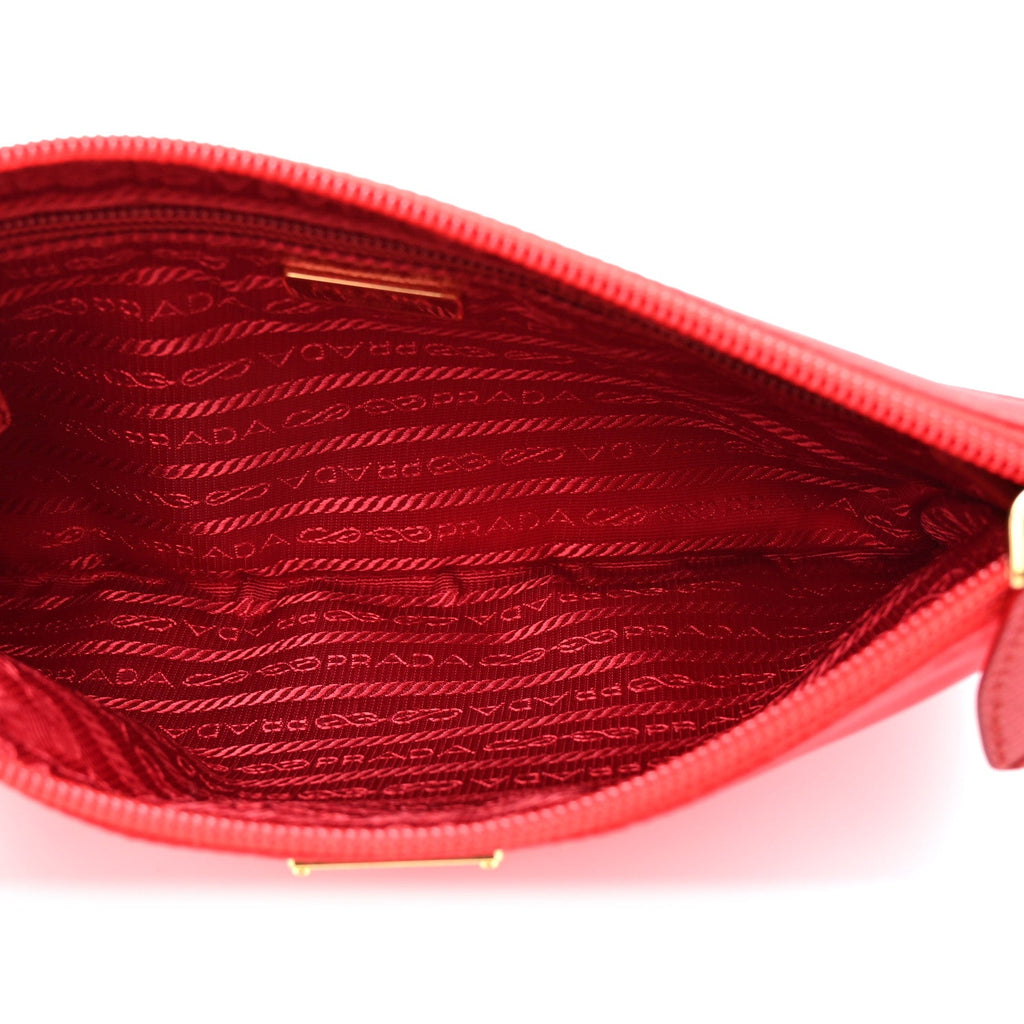 Prada Red Nylon Pouch Bag
