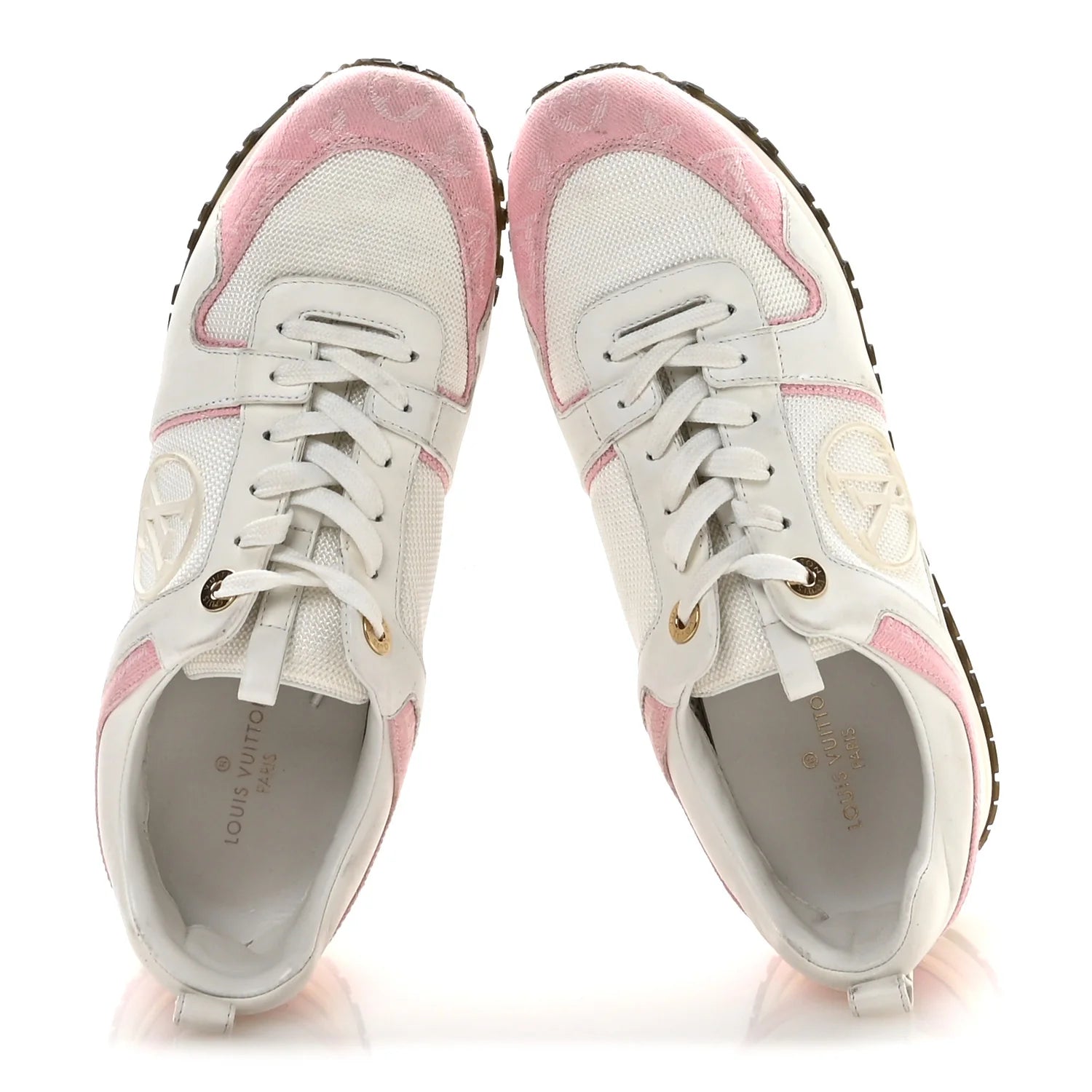 Louis Vuitton White Pink Monogram Sneakers