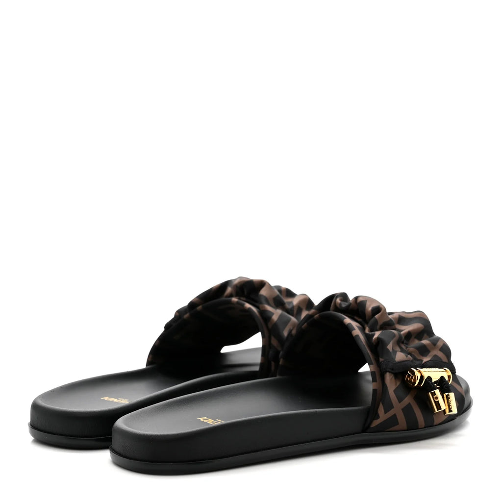 Fendi FF Monogram Scrunchie Slides