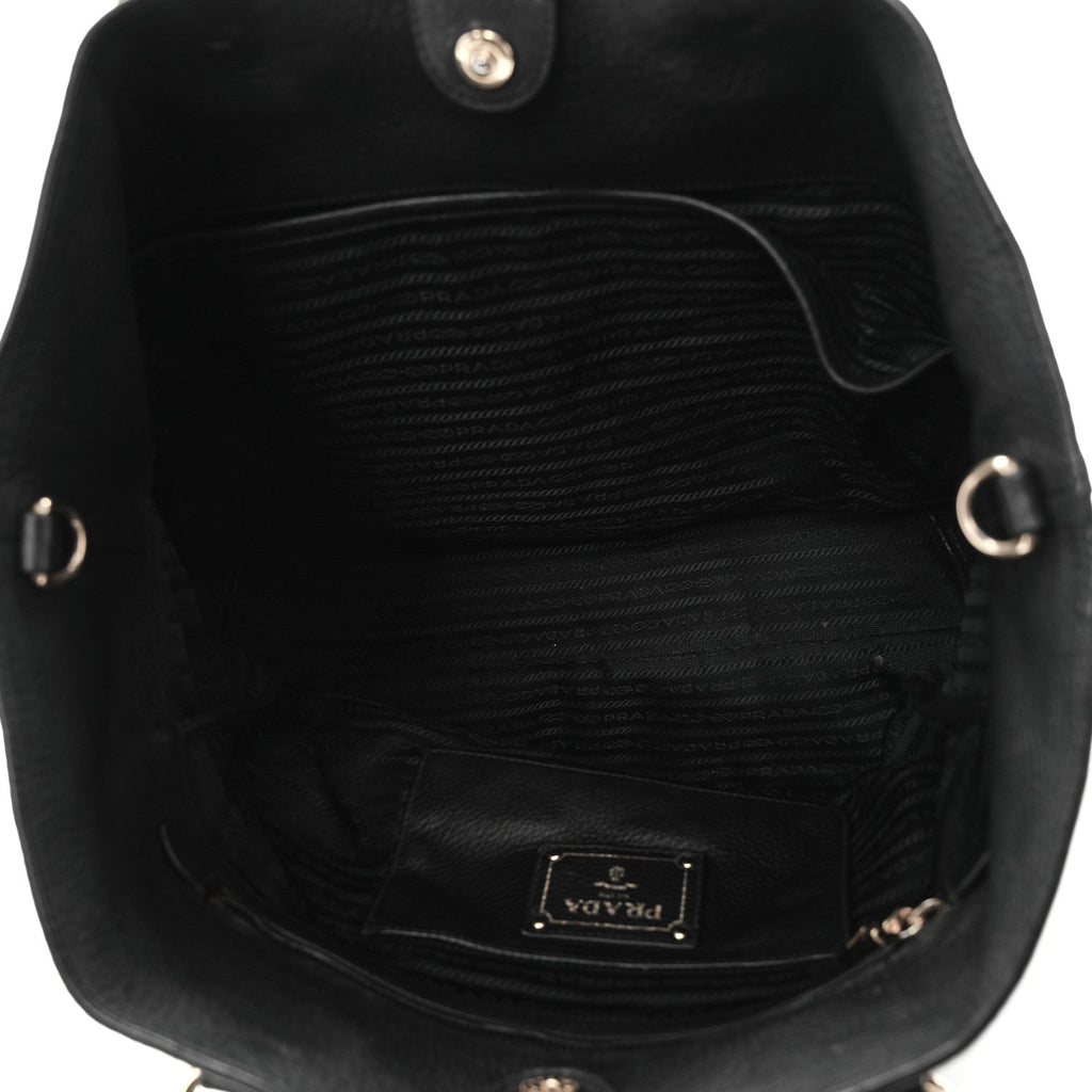 Prada Black Grained Leather Tote