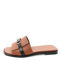 Hermes Brown Leather Empire Sandals