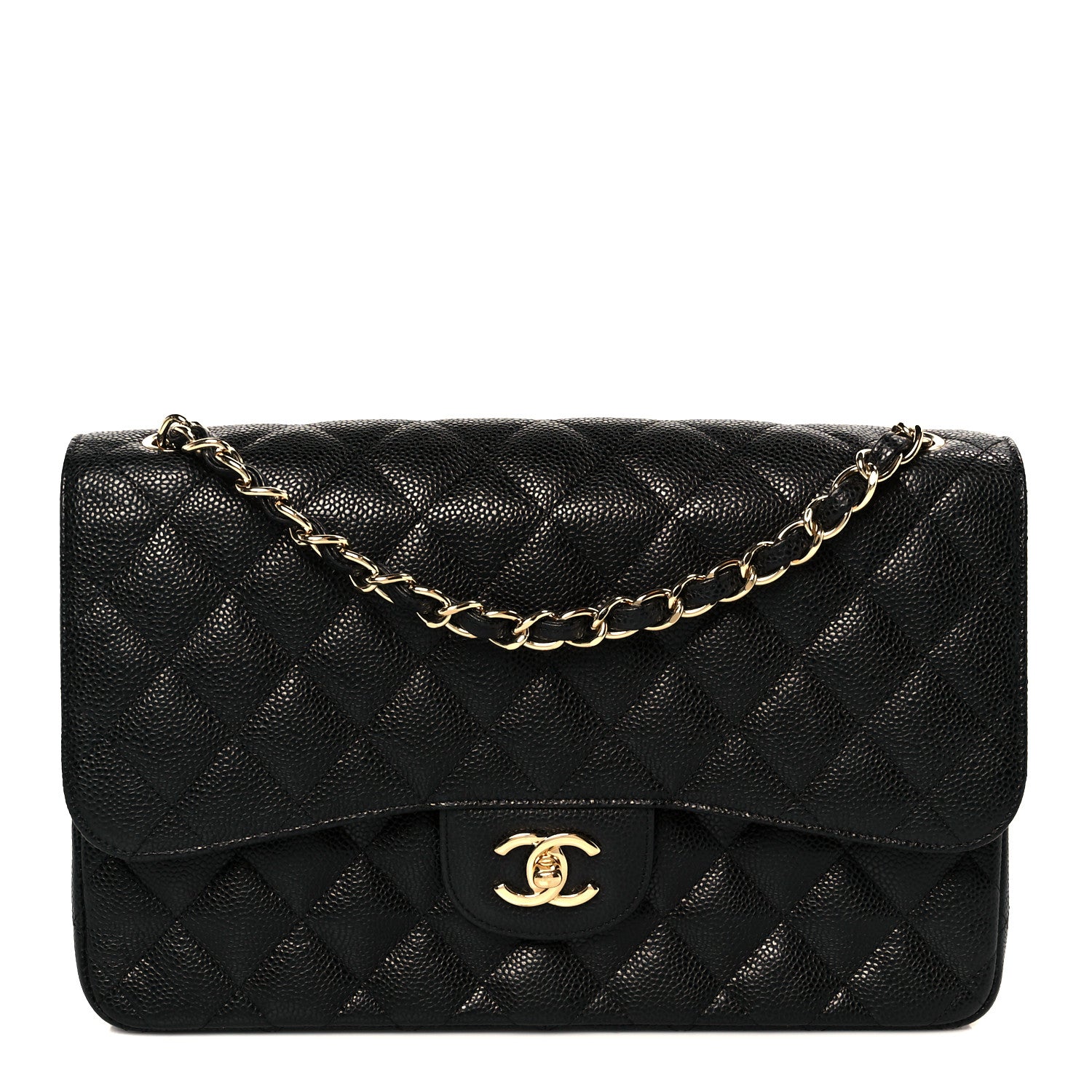 Chanel Black Quilted Caviar Flap