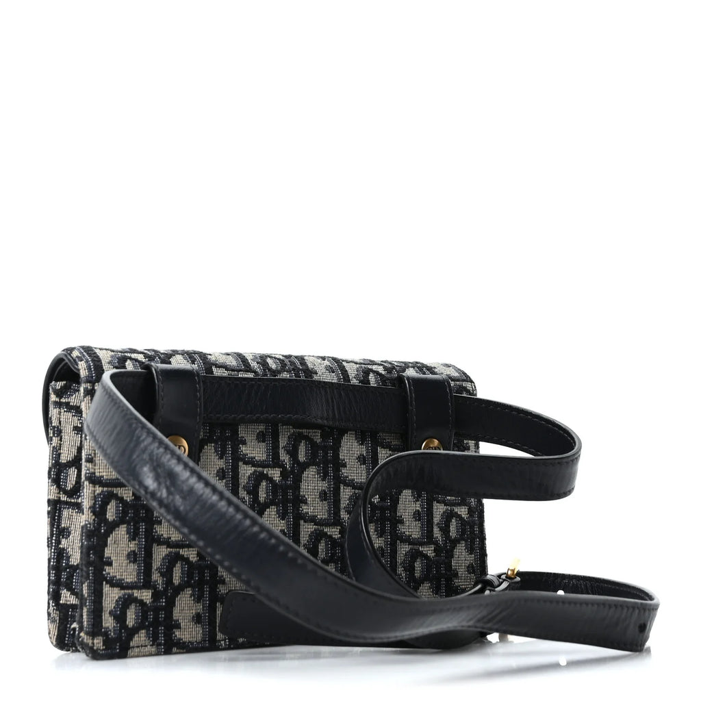 Dior Blue Oblique Saddle Pouch