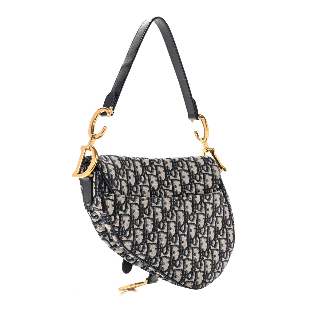 Dior Blue Oblique Jacquard Saddle