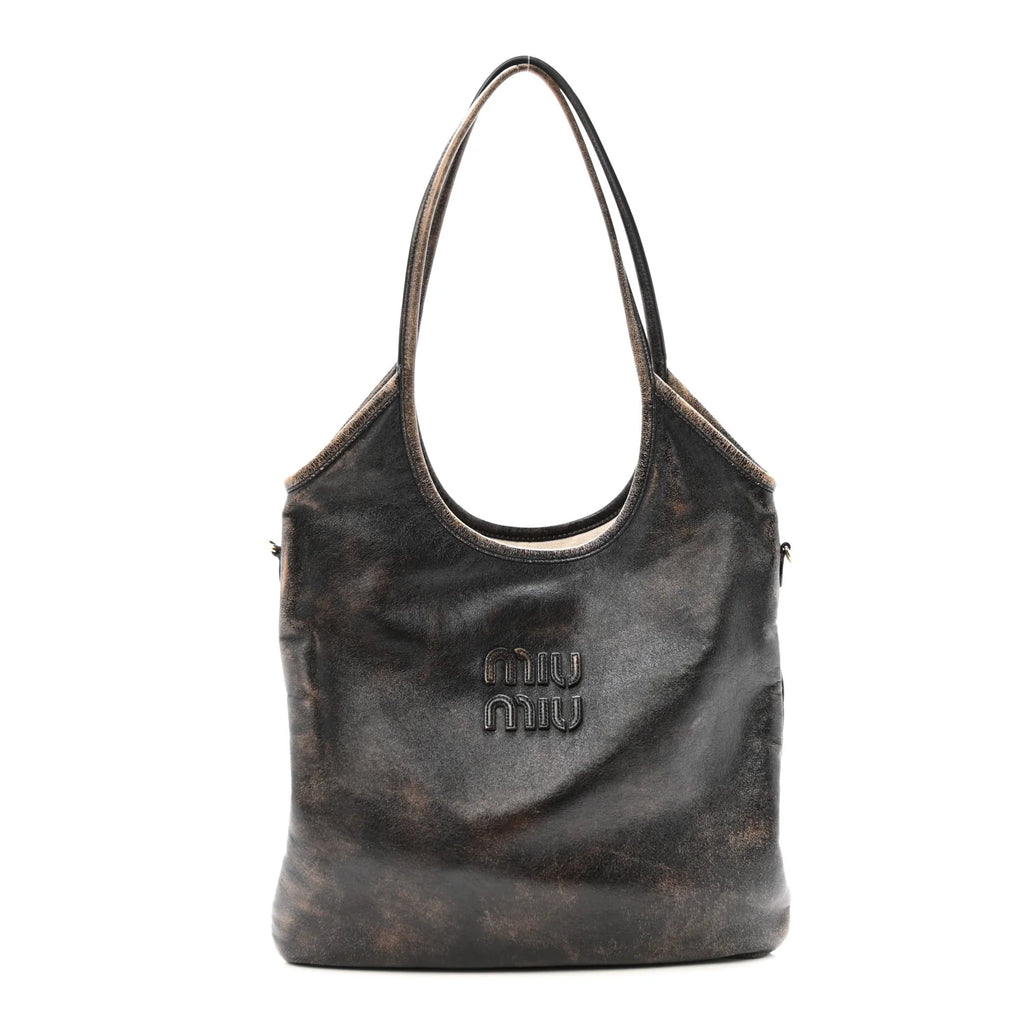 Miu Miu Distressed Leather Tote