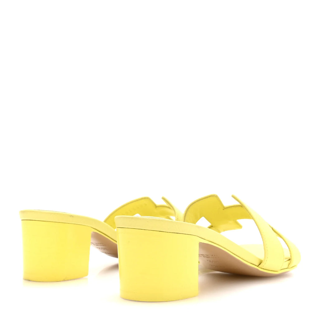 Hermes Yellow Grained Oasis Sandals