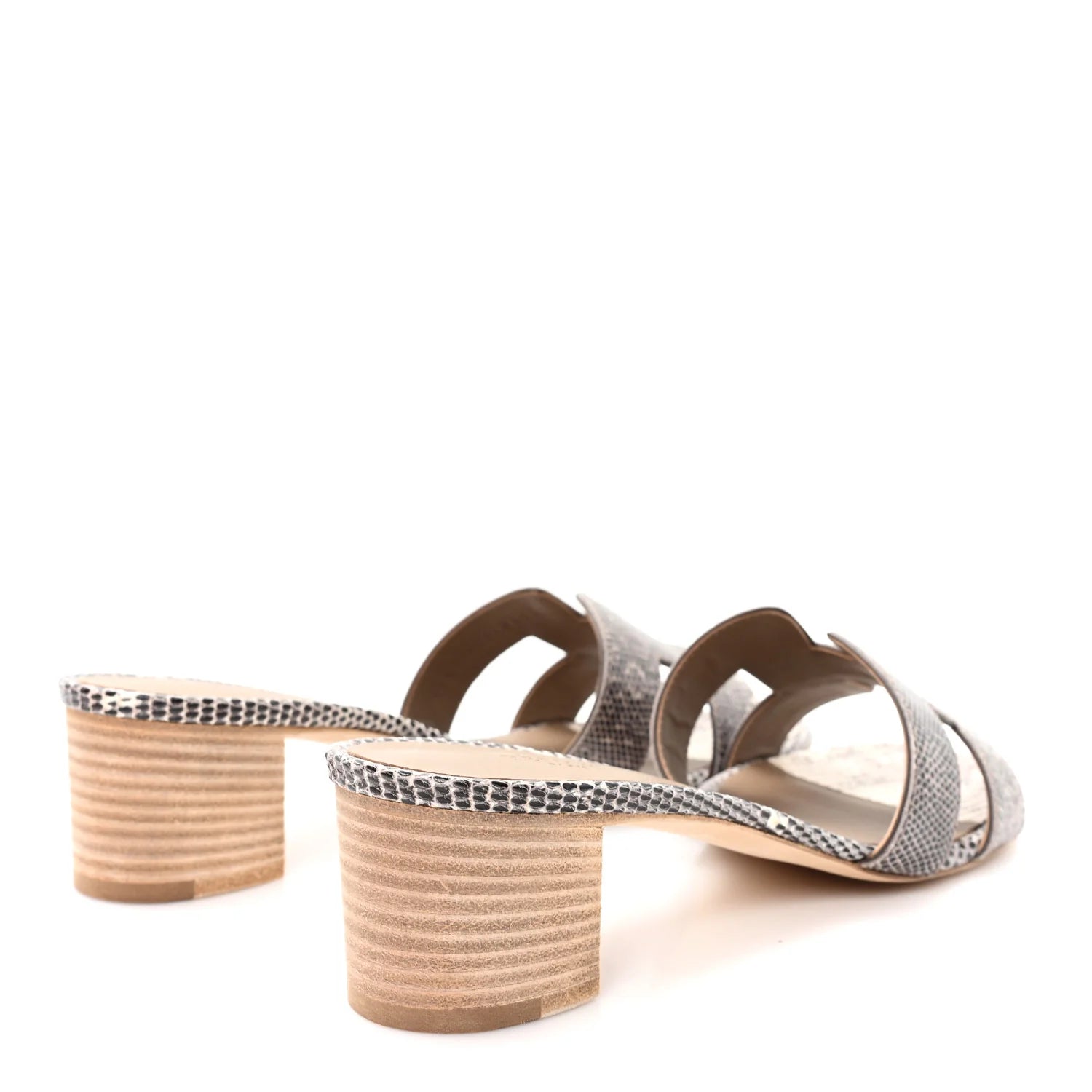 Hermes Metallic Python Oasis Sandals