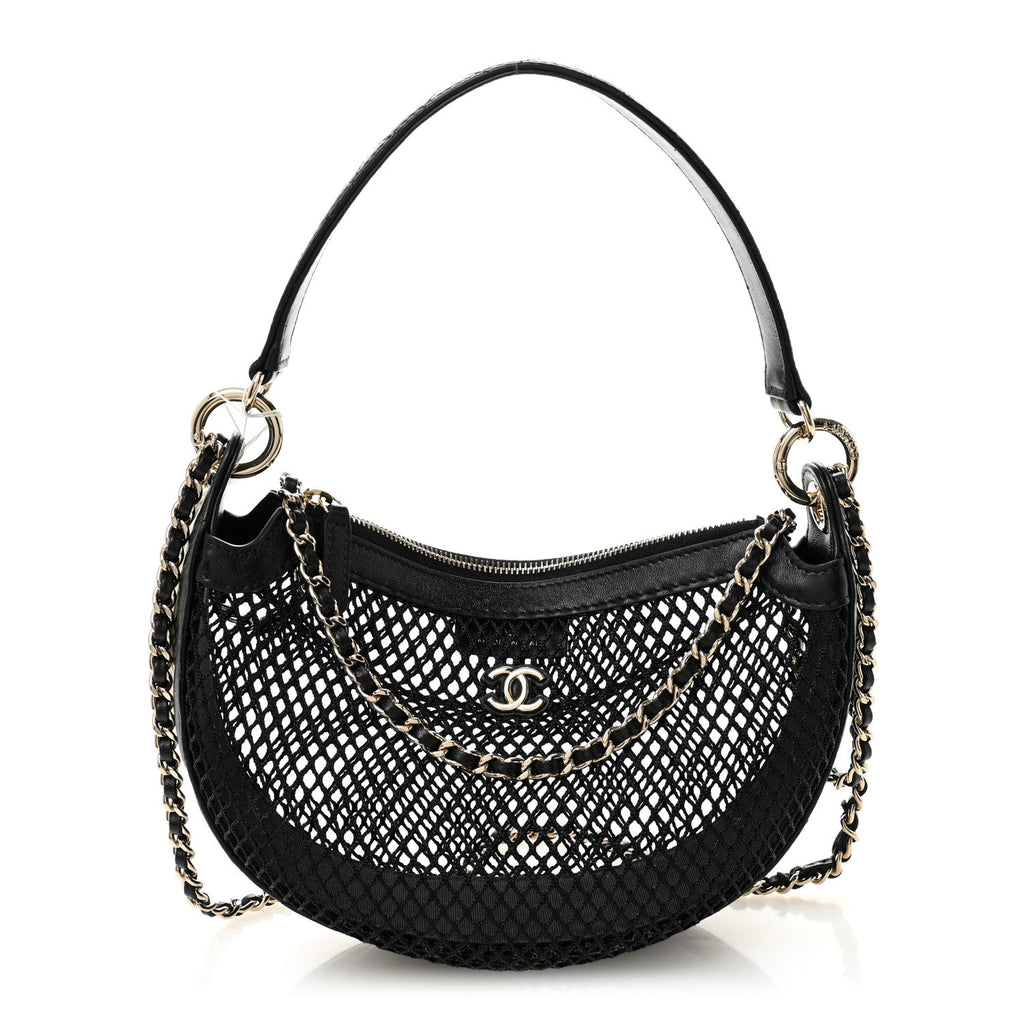 Chanel Black Mesh Hobo Bag
