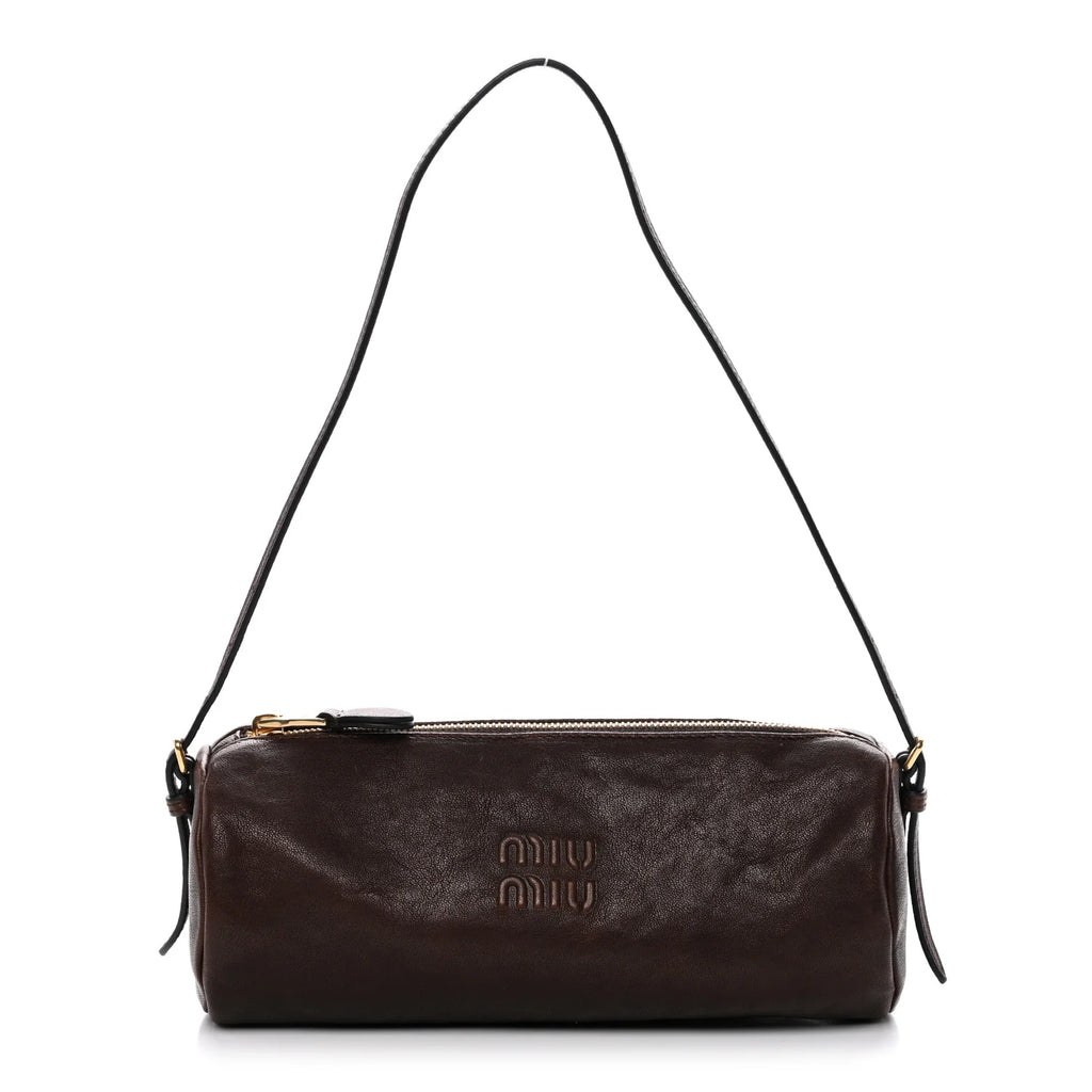 Miu Miu Brown Leather Cylinder Bag