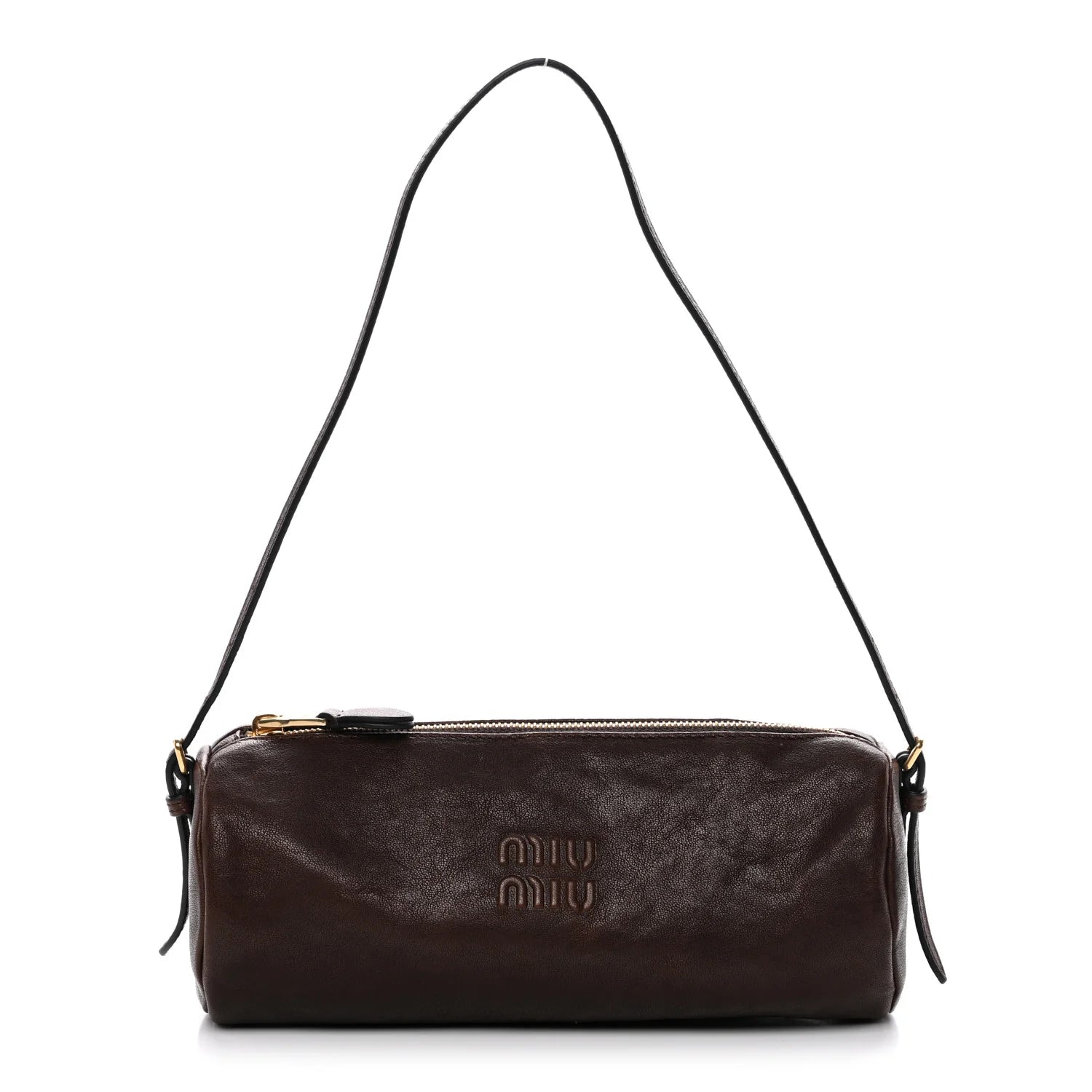 Miu Miu Brown Leather Cylinder Bag