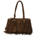 Prada Brown Suede Fringe Tote