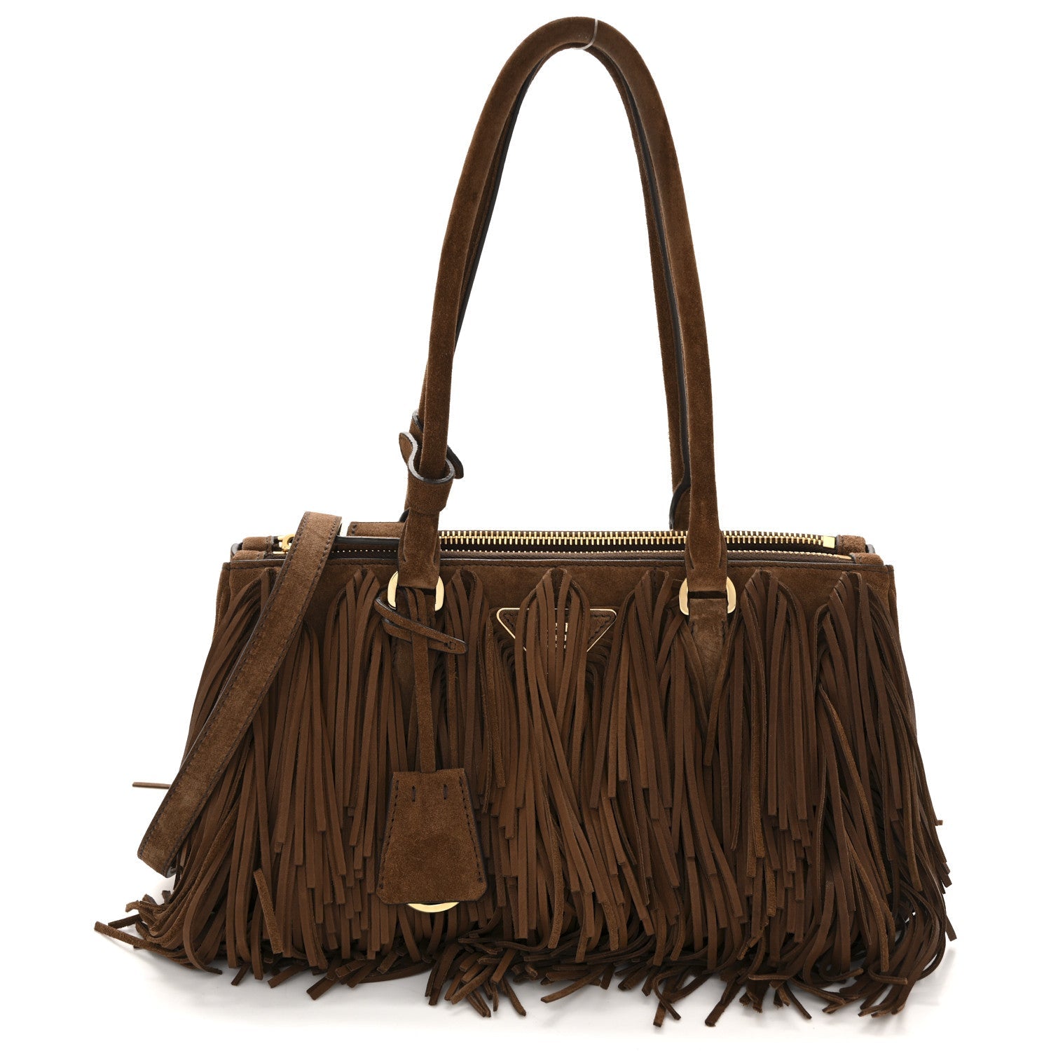 Prada Brown Suede Fringe Tote