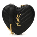 Saint Laurent Black Quilted Heart Bag