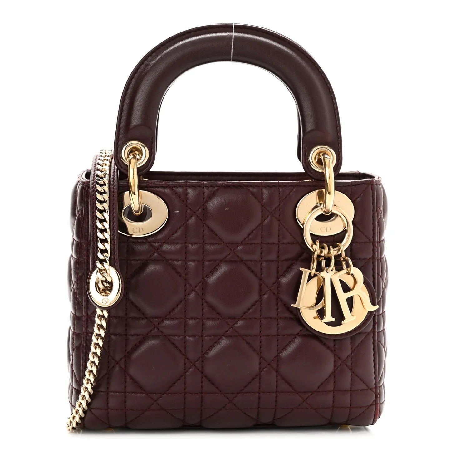 Dior Mini Lady Burgundy Bag