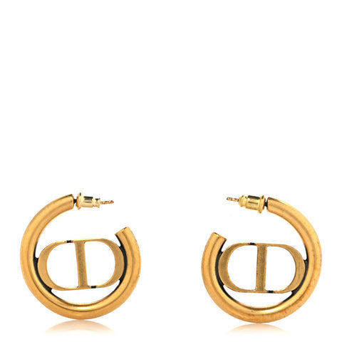 Dior Gold-Tone CD Hoop Earrings