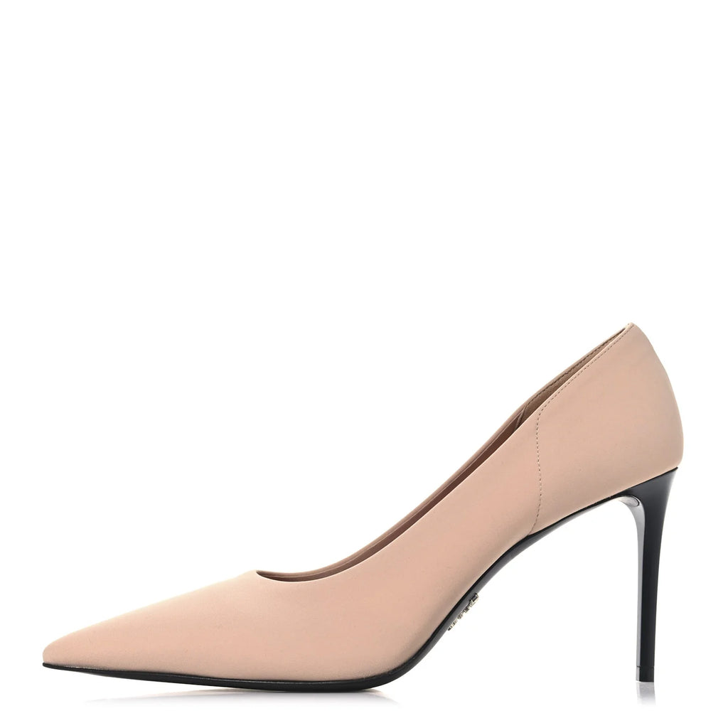 Prada Nude Leather Pointed Pumps