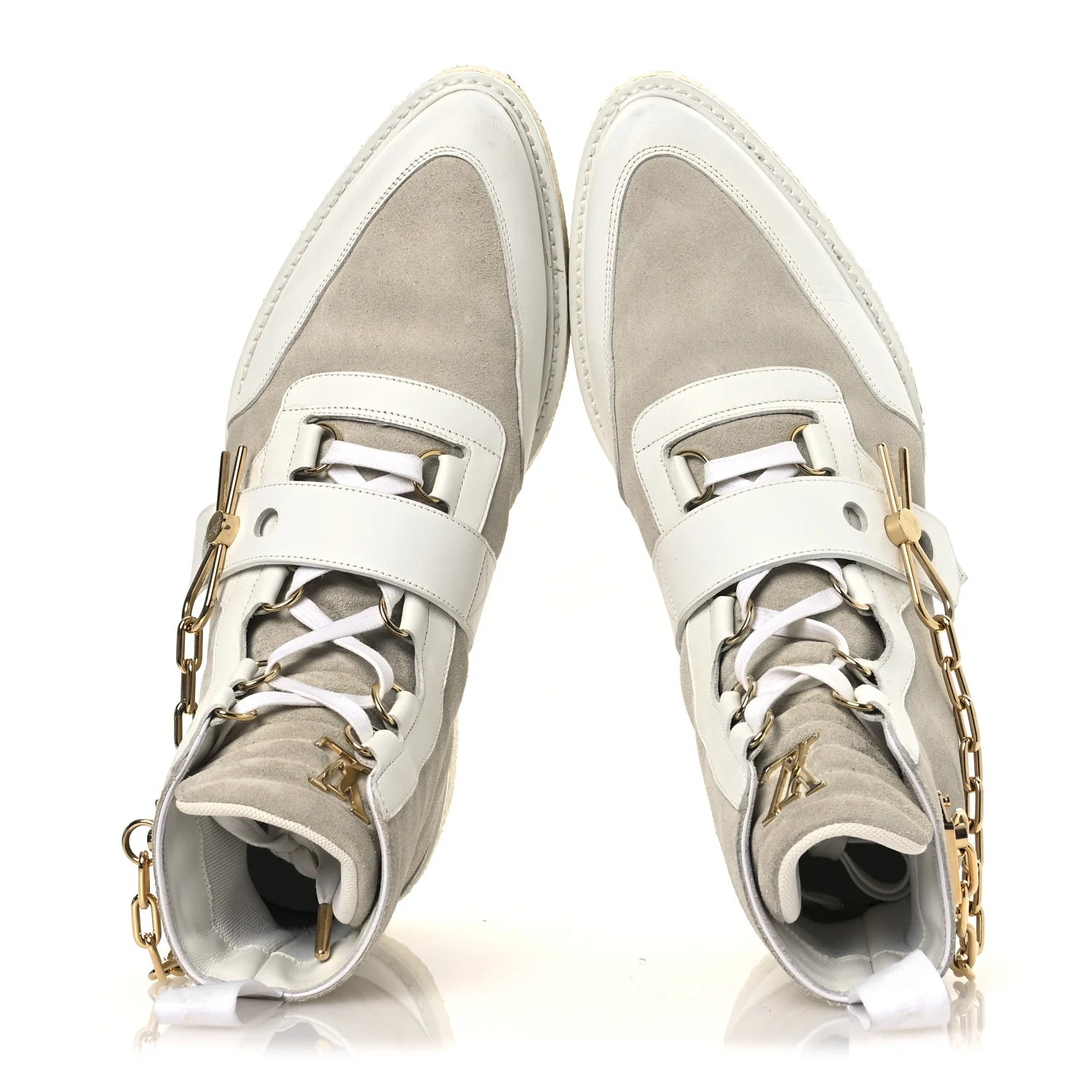 Louis Vuitton White Suede High-Top