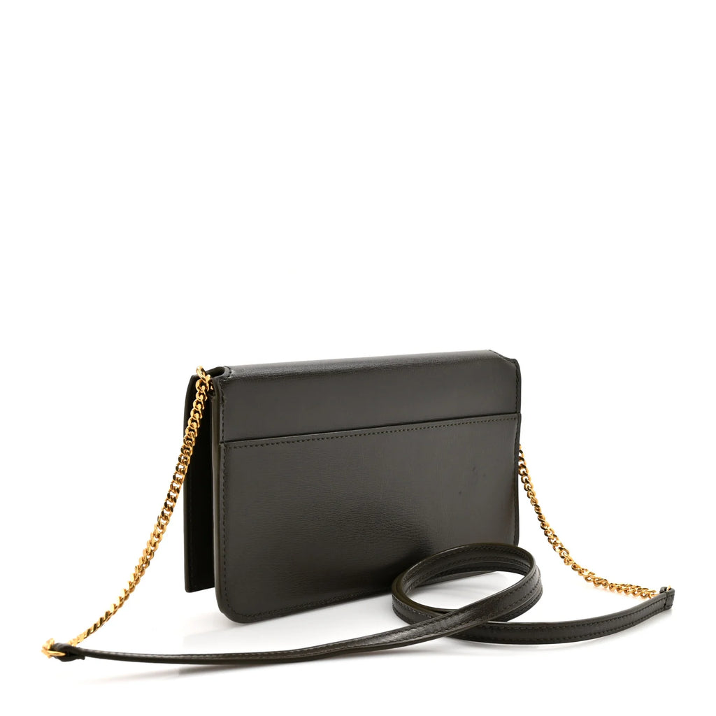 Saint Laurent Black Leather Monogram Bag