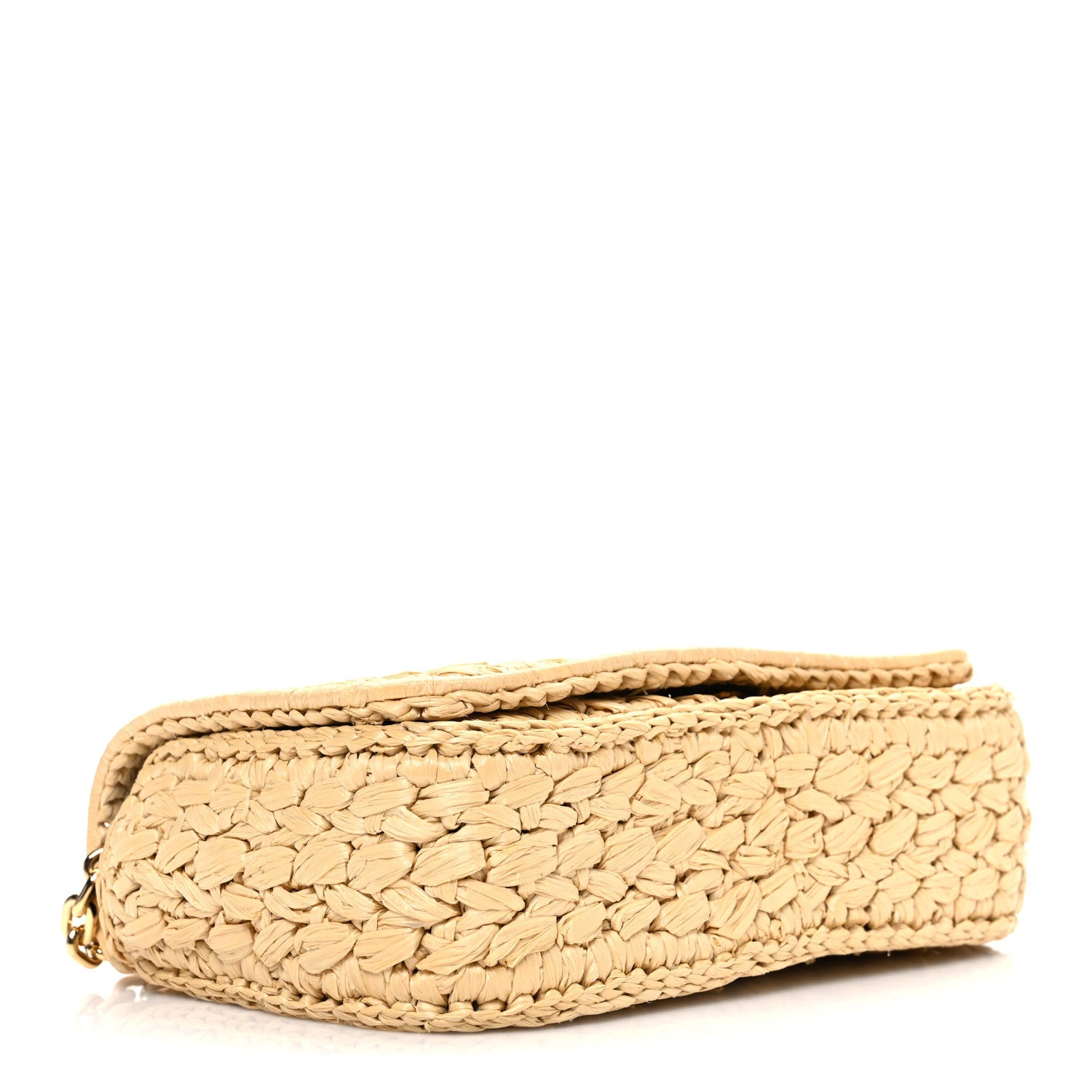 Prada Beige Raffia Chain Bag