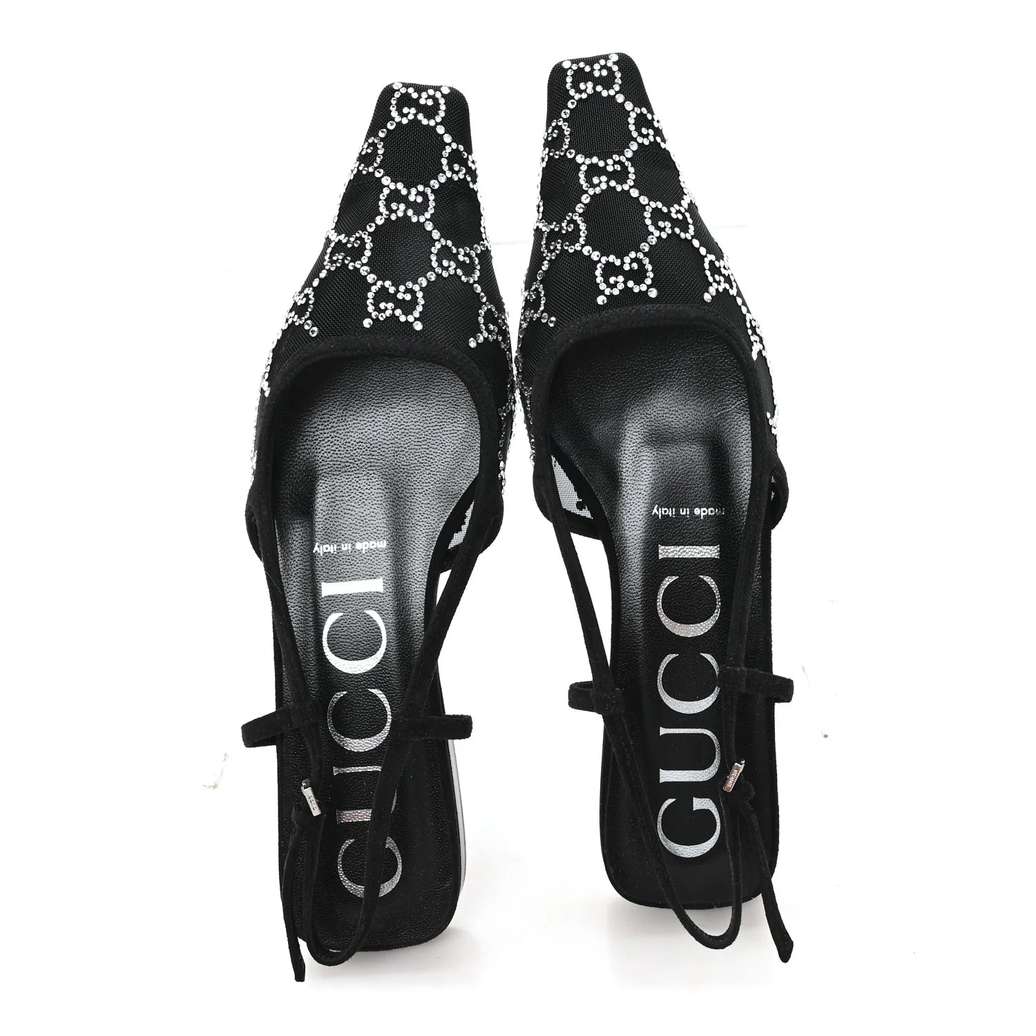 Gucci GG Crystal Mesh Slingbacks