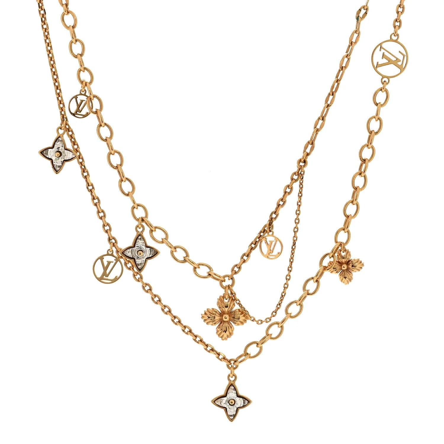 Louis Vuitton Gold Monogram Necklace