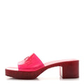 Gucci Pink Rubber Platform Slides