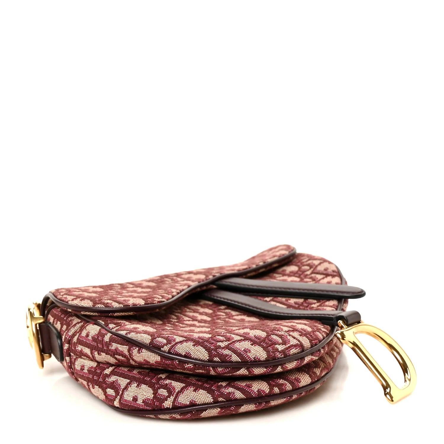 Dior Burgundy Oblique Canvas Saddle