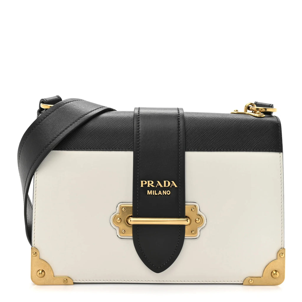 Prada Bicolor Saffiano Cahier Bag