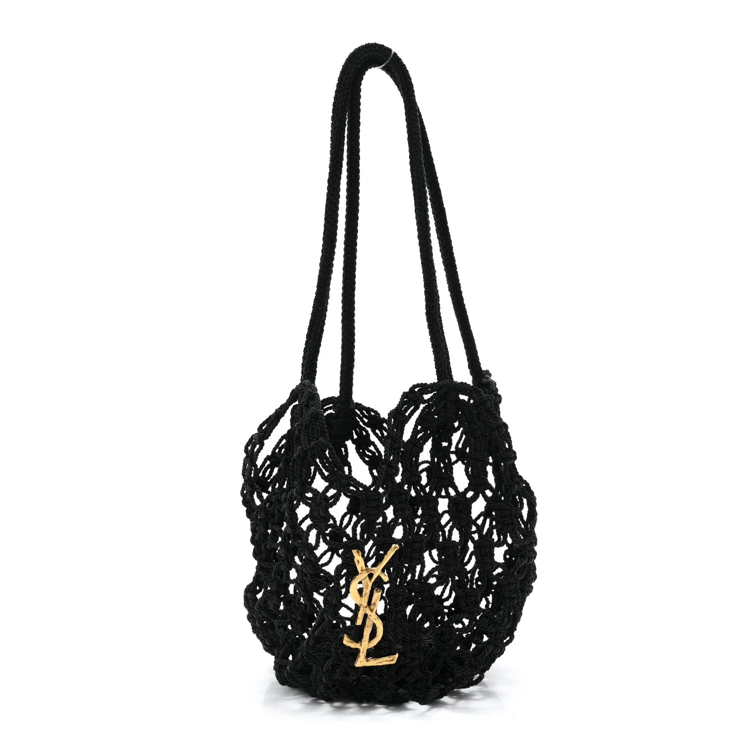 Saint Laurent Black Crochet Tote