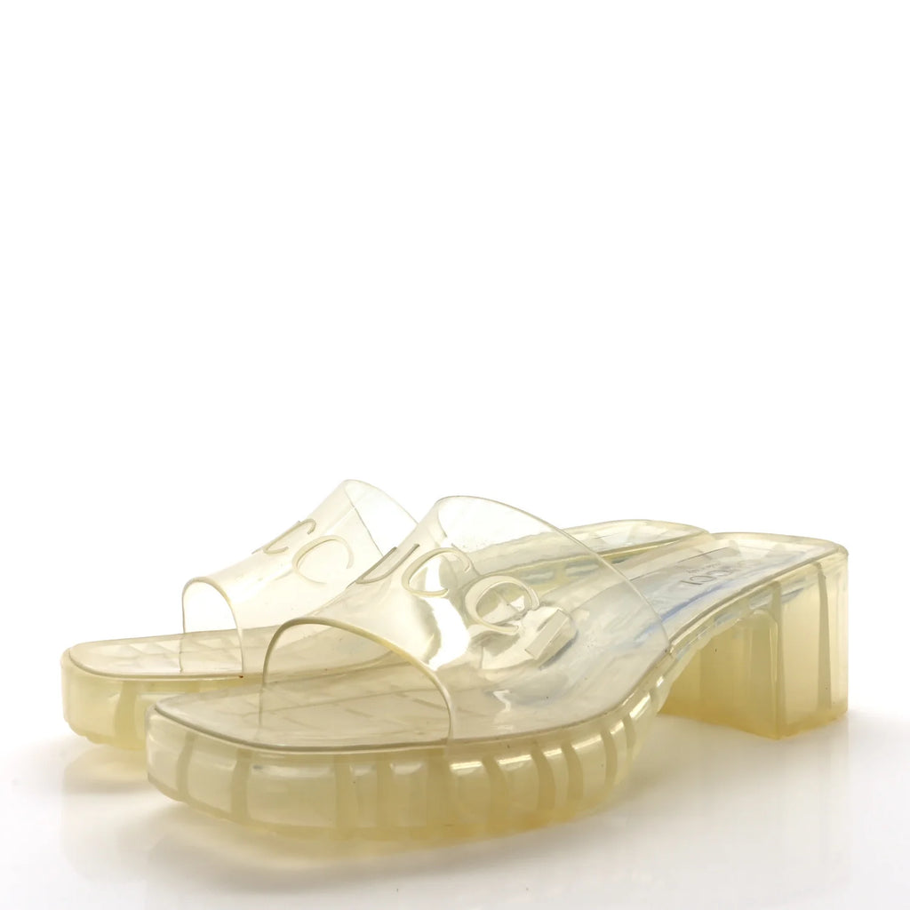 Gucci Logo Rubber Platform Slides