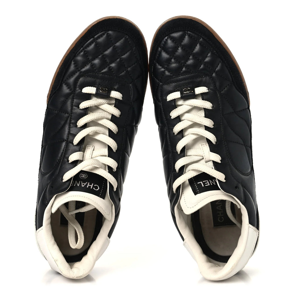 Chanel Black Quilted Leather Sneakers